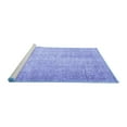 thumbnail image 2 of Ahgly Company Machine Washable Indoor Round Abstract Blue Contemporary Area Rugs, 5' Round, 2 of 4