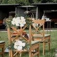 thumbnail image 4 of S SERENABLE 2Pcs Silk Flowers Wedding Arch Flowers Door Floral Backdrop Artificial Flower Swag for Party Stage Performance Farmhouse Home White, 4 of 8