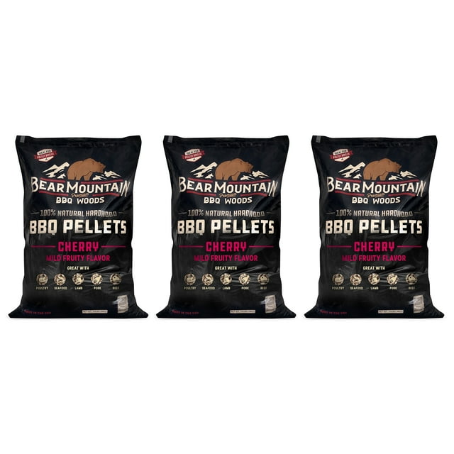 Bear Mountain BBQ Natural Hardwood Cherry Smoker Pellets, 20 lbs (3 Pack)