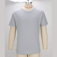thumbnail image 4 of Ohufall Men's Solid Crew Neck T-Shirt with Short Sleeves, Lightweight Casual Tee for Men's and Big Men's, 4 of 7