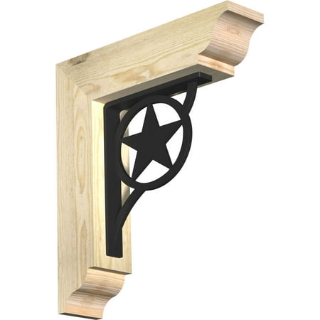 

4 W x 18 D x 20 H Austin Traditional Ironcrest Rough Sawn Bracket Douglas Fir (1 1/2 W x 10 D x 12 H Iron Bracket)