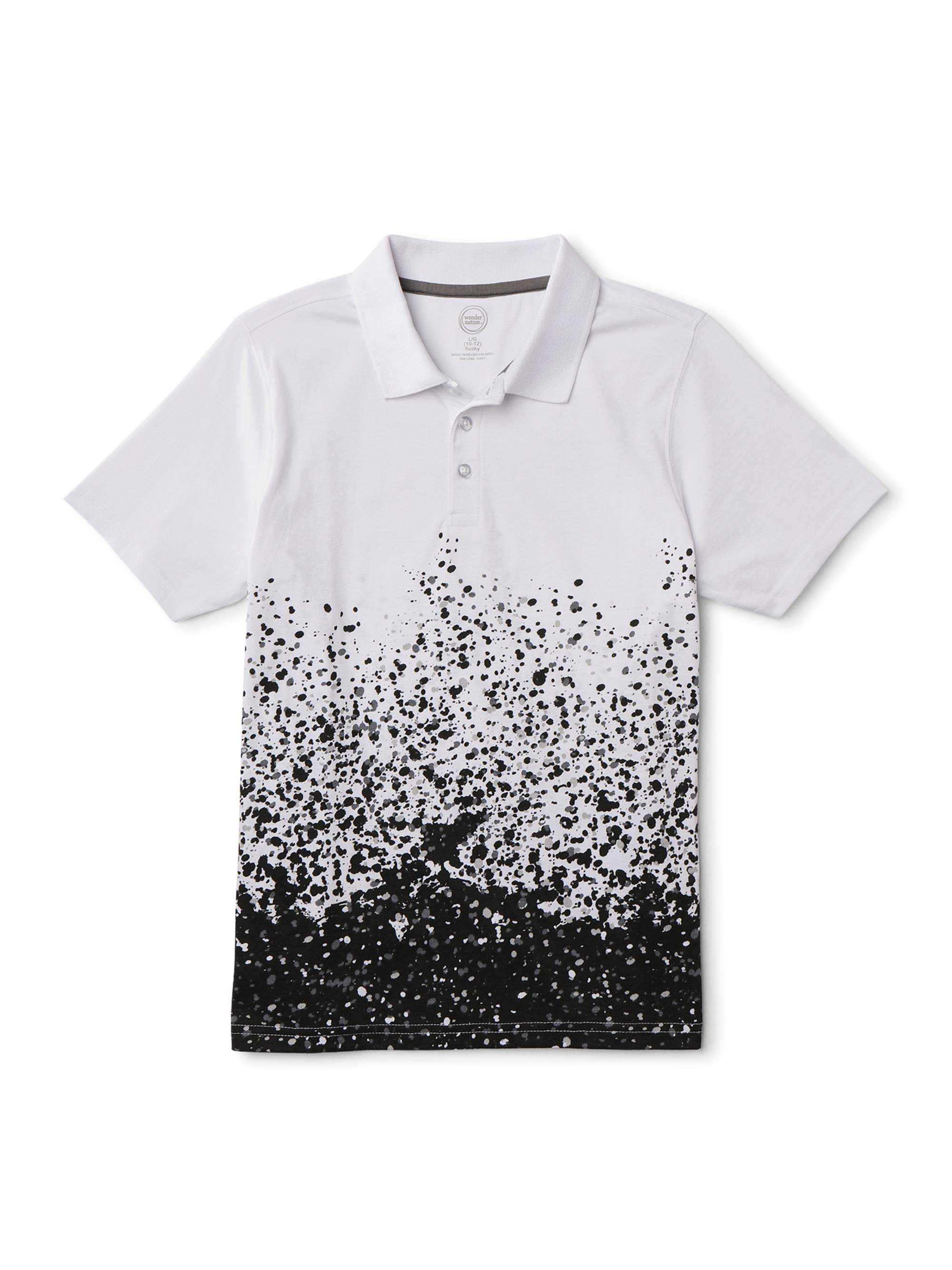 Wonder Nation Boys Fashion Short Sleeve Polo Shirt Sizes 4-18 & Husky