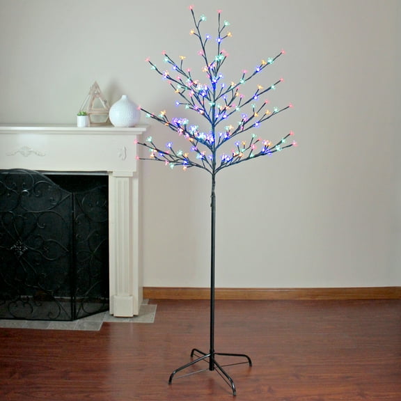 Northlight Pre-Lit Cherry Blossom Flower Artificial Tree - 6' - Multicolor LED Lights