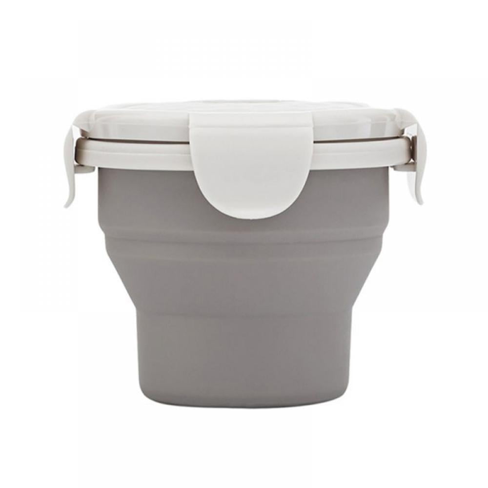 Collapsible Bowls Silicone Food Storage Containers with Lids for Camping, Rectangular Silicone