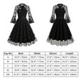thumbnail image 7 of IDOPIP Women Mesh Floral Embroidery Vintage Dress Illusion 50s Goth Flared A line Cocktail Dress, 7 of 7