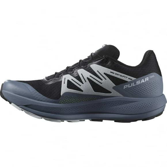 Salomon Men's Pulsar Trail Running Shoe, Black/China Blue/Arctic Ice, US 11 M