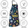 thumbnail image 5 of Kdxio Colorful Space Apron with Pockets Adjustable Kitchen Aprons for Men Women Waterproof Aprons for Cooking,Drawing,Crafting, Baking Household Cleaning, 5 of 8