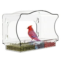 Window Bird Feeder Plastic - with 4pcs Strong Suction Cups, Large Outdoor for Viewing Wild Bird Watching Gift