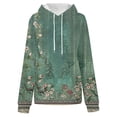 thumbnail image 5 of Levmjia Womens Hooded Sweatshirts Printing Long Sleeve Casual Solid Color Tops Loose Fit For Work Commute Home Comfortable Breathable Holiday Everyday Wear, 5 of 5