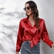 thumbnail image 1 of Blusa holgada De satén para Mujer, camisa elegante De seda, manga larga, ropa De calle para primavera y otoño, 1 of 4