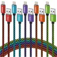 thumbnail image 1 of Cable trenzado de nailon para iPhone Aeibxiy, paquete de 5, 3 m, 1 of 6