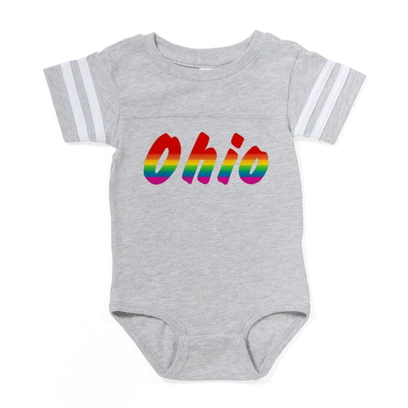 CafePress - Ohio Rbw Txt - Cute Infant Baby Football Bodysuit