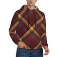 thumbnail image 2 of Cauagu Buffalo Check Plaid for Men's Pullover Hooded Sweatshirt Athletic Casual Hoodie Aautumn Hoodie Sweatshirt for Men Pullover Casual Hooded Sweatshirt-X-Large, 2 of 7