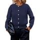 thumbnail image 1 of PRETTYGARDEN Cardigan Mujer Azul Marino Manga Larga Botones XXL, 1 of 6