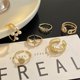 thumbnail image 4 of Personalized Love Rhinestone Necklace Earrings Ring Set Shining Bridal Jewelry Three-piece Set Couple jewelry Valentine's Day gift, 4 of 5