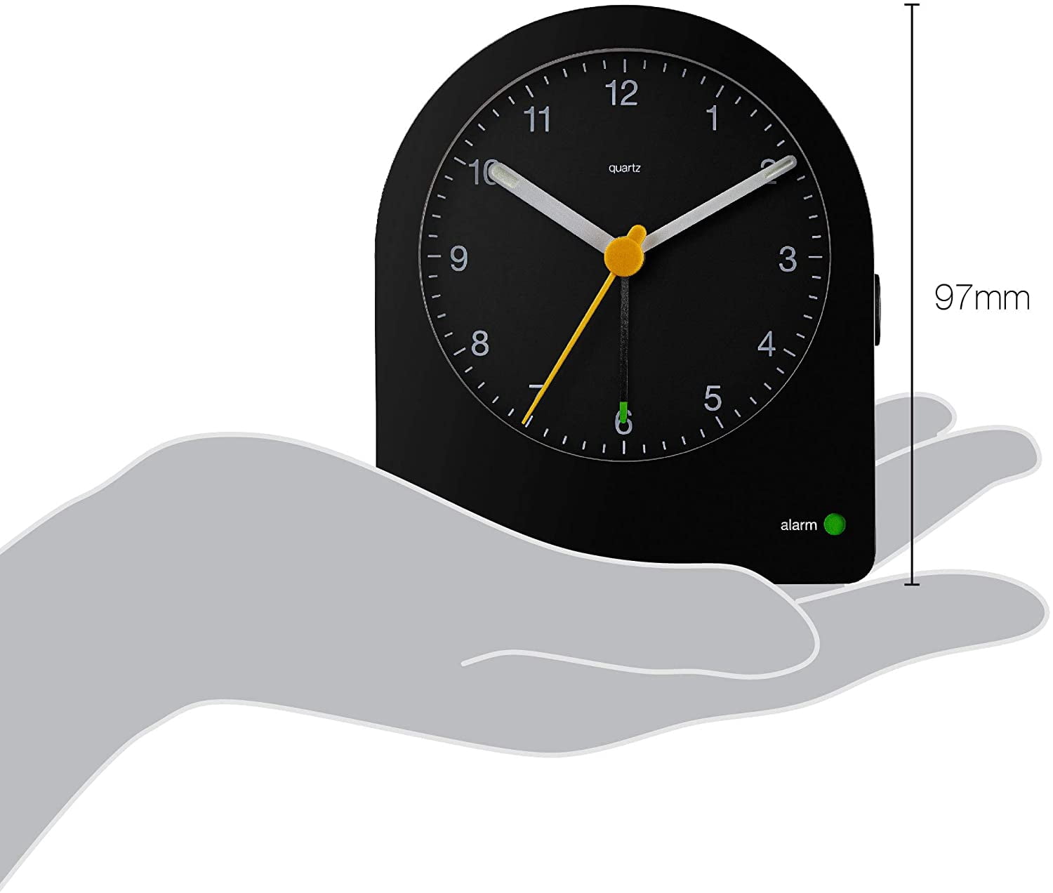 Braun BC22B: Black Analogue Alarm Clock with Snooze, Continuous Backlight, and Quiet Quartz Movement