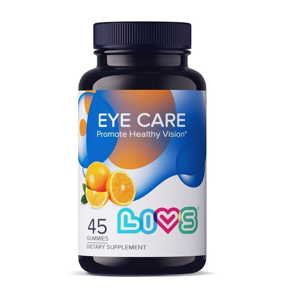 LIVS Eye care Mineral Supplements - Vegan gummy for Protects Eye Health & Brain Focus - Orange Flavor 45 Gummies