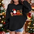 thumbnail image 2 of Lorytime Christmas Hoodies for Boys Unisex Santa Claus Sweatshirt Long Sleeve Pullover Drop Shoulder Cute Tops Black, 2 of 4