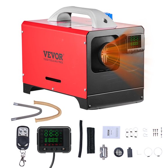VEVOR Diesel Air Heater Diesel Parking Heater 8 kW DC 12-24 V Black LCD Switch