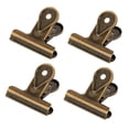 thumbnail image 1 of Metal Folder Clips (4-Pack) - Electroplated Alloy, Hanging Hole, Stylish Design - for Document/Photo Organization, School/Home Use, 1 of 3