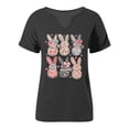 thumbnail image 5 of YUEHUA Easter Shirts for Women Happy Bunny Shirt Easter Eggs Printed Tshirt Floral Rabbit Holiday Graphic Tee, 5 of 5