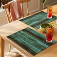 thumbnail image 4 of Rustic Wooden Placemats Set&nbsp;of&nbsp;12 Retro Farmhouse Country Turquoise Plank Heat Insulation Washable Place Mats, Rustic Non-Slip Table Mats for Dining Table Party Kitchen Decor,13x19 Inch, 4 of 9