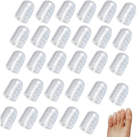 Silicone Anti-Friction Toe Protector, Silicone Breathable Toe Covers, Silicone Toe Protectors, Prevents Painful Rubbing for Corns, Calluses, Blisters (30 Pcs)