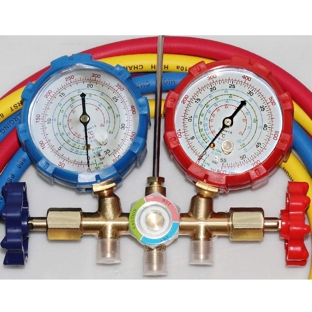 ZXMT 5FT AC Diagnostic Manifold Freon Gauge Set for R410A R404A R22 R134A R12 R22 and R502 Refrigerant AC House Air Condition HVAC 60"