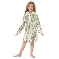 thumbnail image 6 of FORMRS Niños Bathrobe Unisex Hooded Robe Soft Plush Pajamas Sleepwear, Size 2-3T, Beige Birds, 6 of 7