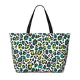 thumbnail image 2 of Honeii Green Leopard for Tote Bag with Adjustable Strap,Beach Bag, Waterproof Sandproof Beach Tote Bag, Large Capacity Foldable Beach Bags, 2 of 7