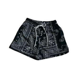 Walmart Men's Paisley Print Drawstring Waist Shorts, Casual Beach