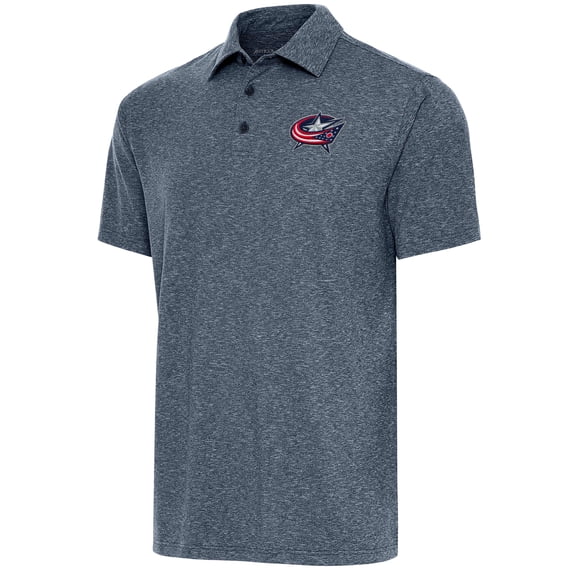 Men's Antigua  Heather Navy Columbus Blue Jackets Par Polo