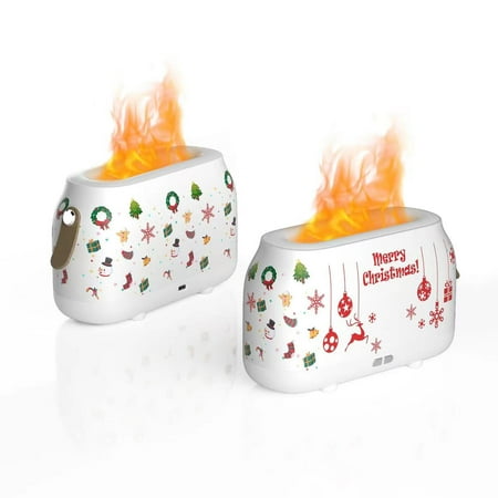 

New Christmas Flame Atmosphere Light Simulation Flame Aroma Diffuser Humidifier 2-in-1 Flame Diffuser Home Desktop Large Capacity Humidifier Christmas Gift