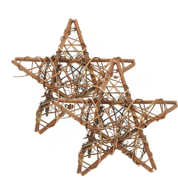 2Pcs Star Shaped Natural Grapevine Wreath, 12inch Hand-Woven Vine Branch Wreaths for DIY Crafts, Christmas Decorations, Home & Event Styling