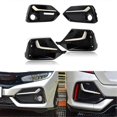 thumbnail image 3 of 1 Set 4Pcs Front Rear Fog Lamp Light Trim Frame Shell Cover Bezel Rear Bumper Grill for Honda Civic, 3 of 5
