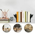 thumbnail image 3 of Peeping Cat Metal Bookends Cute Cat Book Ends for Shelves Bookshelf Decorative Objects Home Office Desk Bookshelf Decor Cat Lover Gifts for Women (Black), 3 of 6