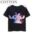 thumbnail image 4 of Camiseta de algodón con cuello redondo y manga corta para niños y bebés, diseño de dibujos animados de Disney Stitch, anime, moda de verano, 4 of 5