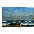 thumbnail image 1 of ARTCANVAS The Stormy Sea Or The Wave Canvas Art Print by Gustave Courbet - Size: 12" x 8" (0.75" Deep), 1 of 9