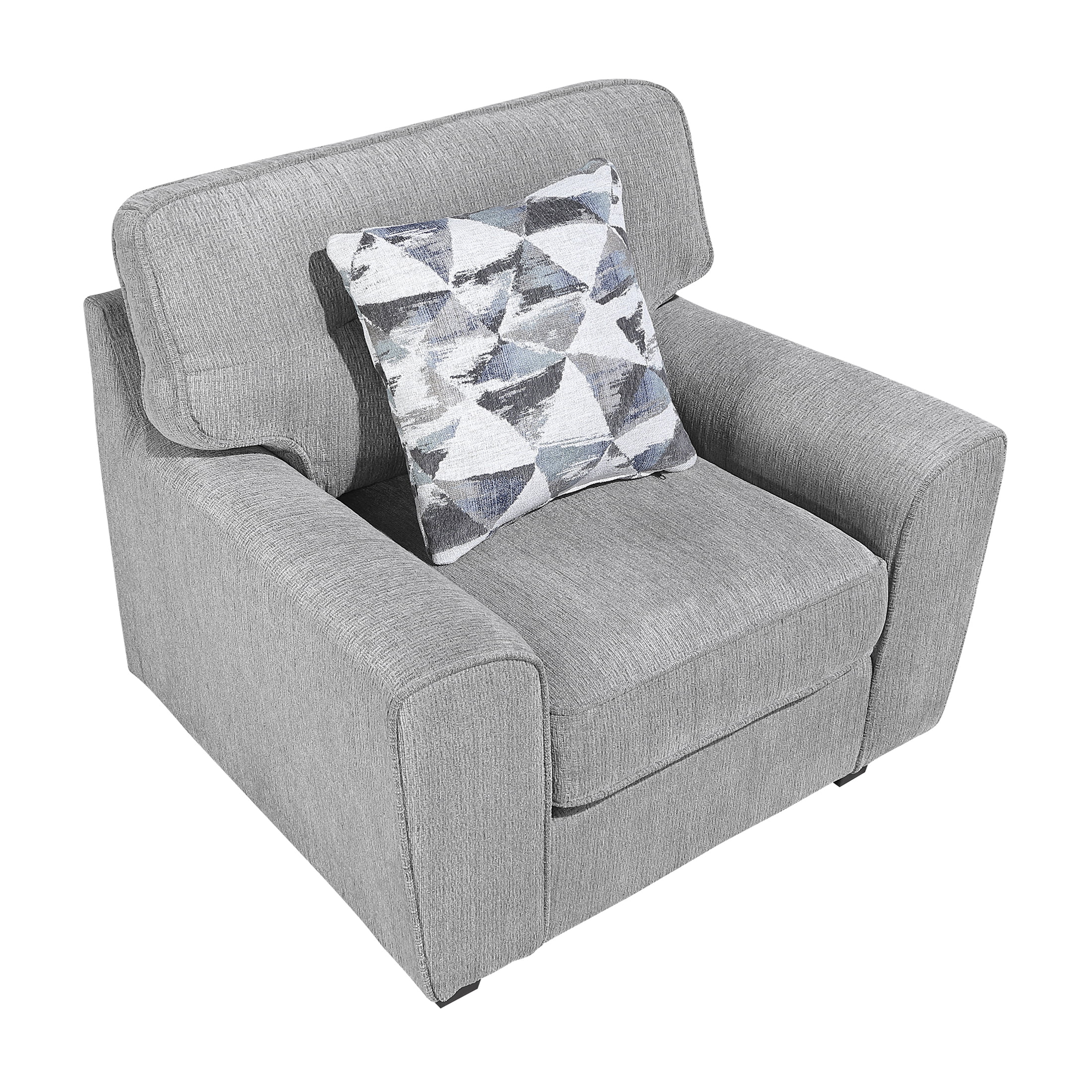 OakvillePark Vintora Chenille Armchair with Pillow, Gray