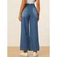 thumbnail image 3 of DARING DIVA Women's Trendy Elastic Waist Wide Legs Drawstring Jeans XS Blue, 3 of 6
