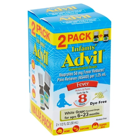 Advil Infant's Fever Aches & Pains White Grape Flavored Concentrated Drops Months, 1/2 count