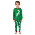 thumbnail image 2 of MEZZALL Dinosaur Print Pajamas Sets For Kids Festive Holiday Sleepwear Cozy Soft Flannel Two Piece Night Crew Neck Long Sleeve Tops And Pants For Toddlers Boys And Girls Breathable Nightwear, 2 of 3