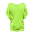 thumbnail image 6 of Uhndy Women Baggy Short Sleeve V-Neck Dolman Drape T-Shirts Top Beach Holiday Party Solid Tunics Tops Oversized Loose Tee Tops, 6 of 6