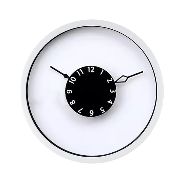 Reloj de pared redondo de 25 cm, sencillo, creativo, moderno, para colgar en la pared. Blanco