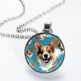 thumbnail image 2 of Corgi Elegant Circular Glass Pendant Necklace, 2 of 5