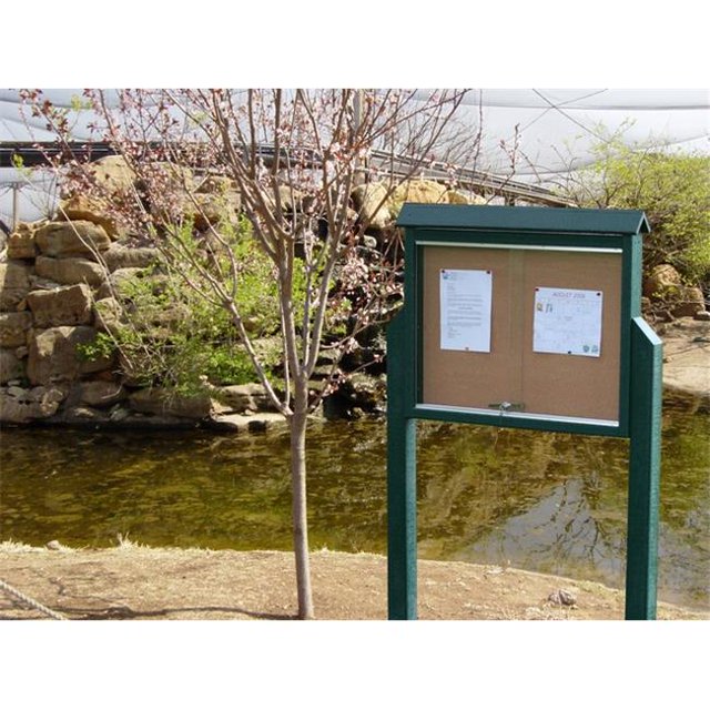 Jayhawk PB MC2HGRE Medium Hinged Message Center with One Side, No Post, Green