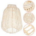 thumbnail image 2 of WEUVEB Handmade Boho Cotton Rope Lampshade Beige Woven Cover for Ceiling Light, 2 of 9