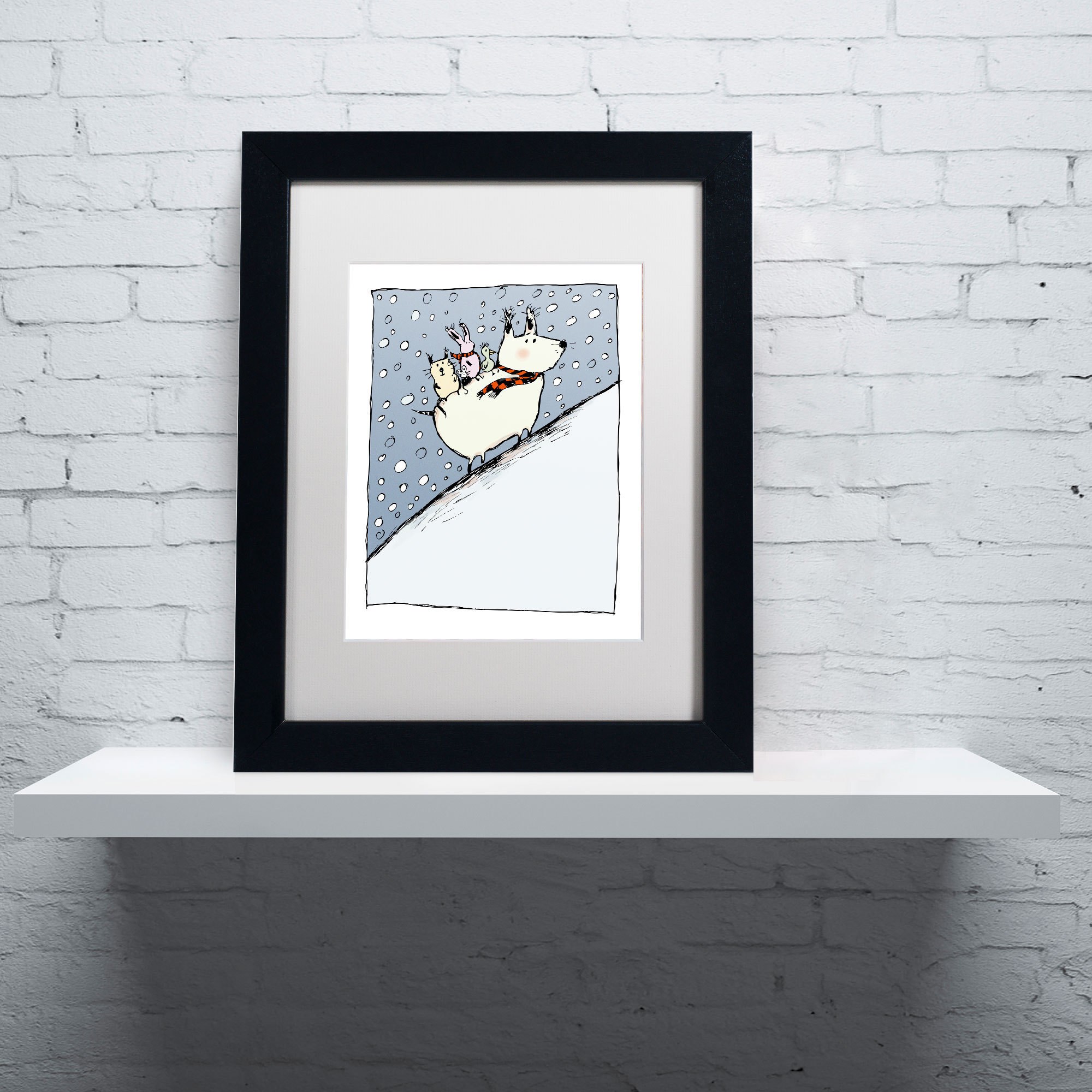 Trademark Fine Art "Kind Dog" Canvas Art by Carla Martell, White Matte, Black Frame