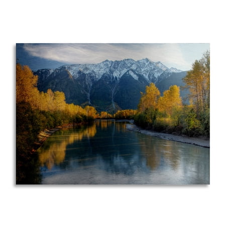 Trademark Fine Art 'Autumn River' Brushed Aluminum Wall Art Art by Pierre Leclerc