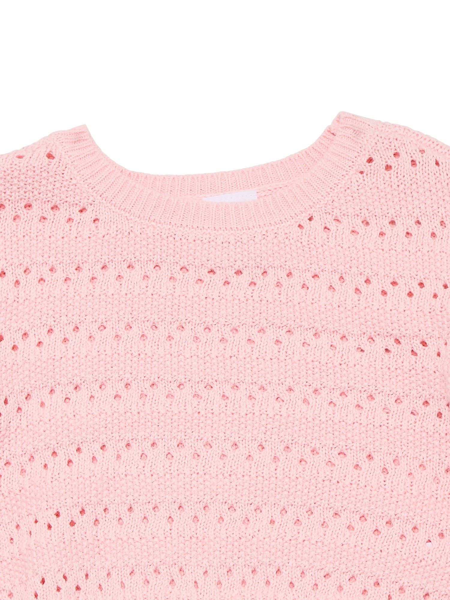 Wonder Nation Toddler Girls Cotton Pointelle Sweater with Long Sleeves, Sizes 12M-3T